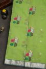 Zari Kota Parrot Green Saree