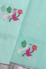 Zari Kota Sky Blue Saree