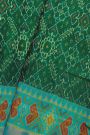 Patola Silk Bottle Green Saree