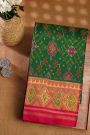 Patola Silk Bottle Green Saree