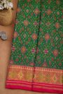 Patola Silk Bottle Green Saree