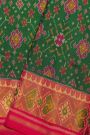 Patola Silk Bottle Green Saree