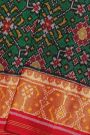 Patola Silk Bottle Green Saree