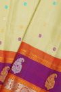 Gadwal Silk Light Yellow Saree