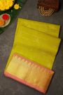 Venkatagiri Silk Lime Yellow Saree