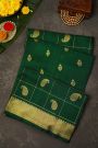 Venkatagiri Silk Bottle Green Saree
