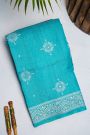Designer Tussar Silk Sky Blue Saree
