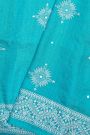 Designer Tussar Silk Sky Blue Saree