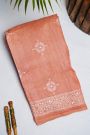 Designer Tussar Silk Peach Saree