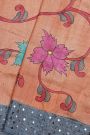 Designer Tussar Rust Saree