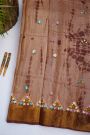 Fancy Tussar Brown Saree