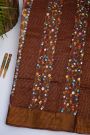 Fancy Tussar Brown Saree