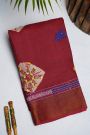 Fancy Tussar Maroon  Saree
