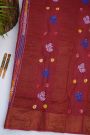 Fancy Tussar Maroon  Saree