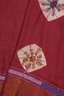 Fancy Tussar Maroon  Saree