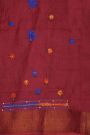 Fancy Tussar Maroon  Saree