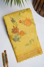 Fancy Tussar Yellow  Saree