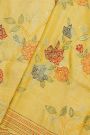 Fancy Tussar Yellow  Saree