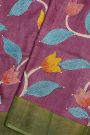 Designer Tussar purple saree