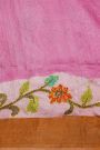 Designer Tussar Baby Pink Saree