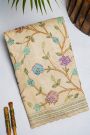 Fancy Tussar Silk Cream Saree