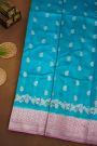 Fancy Matka Silk Sky Blue Saree