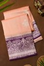 Designer Matka Silk Peach Saree