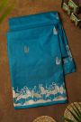Matka Silk Teal Blue Saree