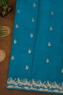 Matka Silk Teal Blue Saree