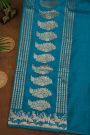 Matka Silk Teal Blue Saree