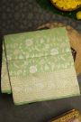Banarasi Silk Pista Green  Saree