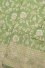 Banarasi Silk Pista Green  Saree
