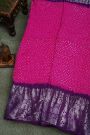 Bandhani Silk Magenta  Saree