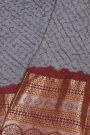 Bandhani Silk Grey Saree