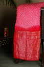 Bandhani Silk Pink  Saree