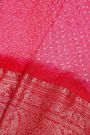 Bandhani Silk Pink  Saree