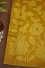 Designer Organza Mustard Saree