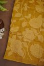 Designer Organza Mustard Saree
