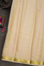 Mysore Crepe Cream Saree