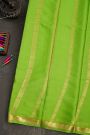 Mysore Crepe Parrot Green Saree