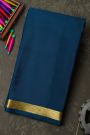 Mysore Crepe Navy Blue Saree