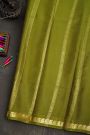 Mysore Crepe Mehendi Green Saree