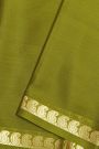 Mysore Crepe Mehendi Green Saree