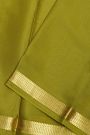 Mysore Crepe Mehendi Green Saree
