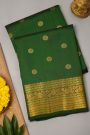 Gadwal Silk Bottle Green Saree