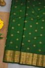 Gadwal Silk Bottle Green Saree