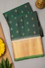 Gadwal Silk Bottle Green Saree