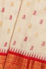 Gadwal Silk Off-White Saree