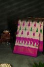 Ikat Silk Cream Saree