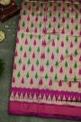 Ikat Silk Cream Saree